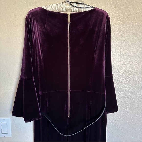 NWOT Calvin Klein Velvet Jumpsuit Plum Size 16 - Picture 10 of 15